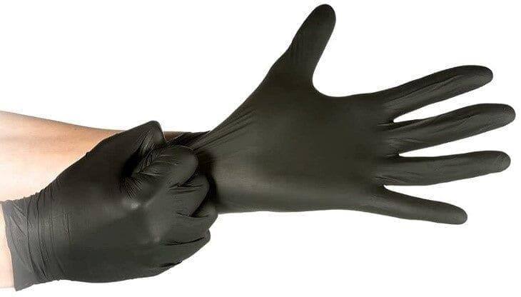 INTCO Synguard Black Nitrile Exam Gloves, Case of 1000 (MG