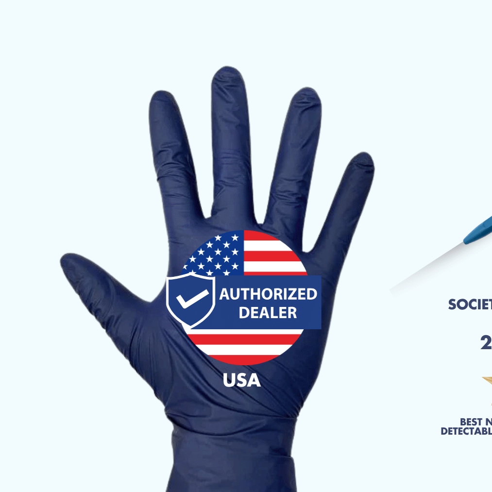 Detectamet metal-detectable PPE with glove, pen, and face mask - authorized USA Distributor