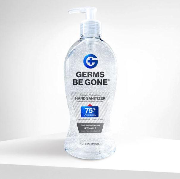 Germs Be Gone 75% Alcohol Hand Sanitizer 15oz - Case of 12 (CS-15) – Made in Canada VizoCare 
