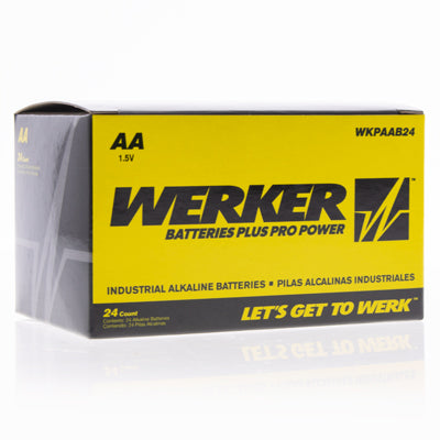 Werker Premium AA Alkaline Batteries 24-Pack: Dependable, Long-Lasting Power