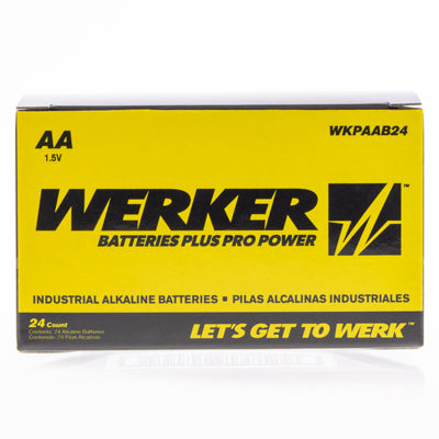 Werker Premium AA Alkaline Batteries 24-Pack: Dependable, Long-Lasting Power