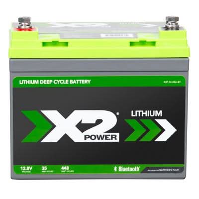 X2Power 12.8V 35AH High-Performance Deep Cycle Lithium Battery (VIZ12.8-35M8-BT)