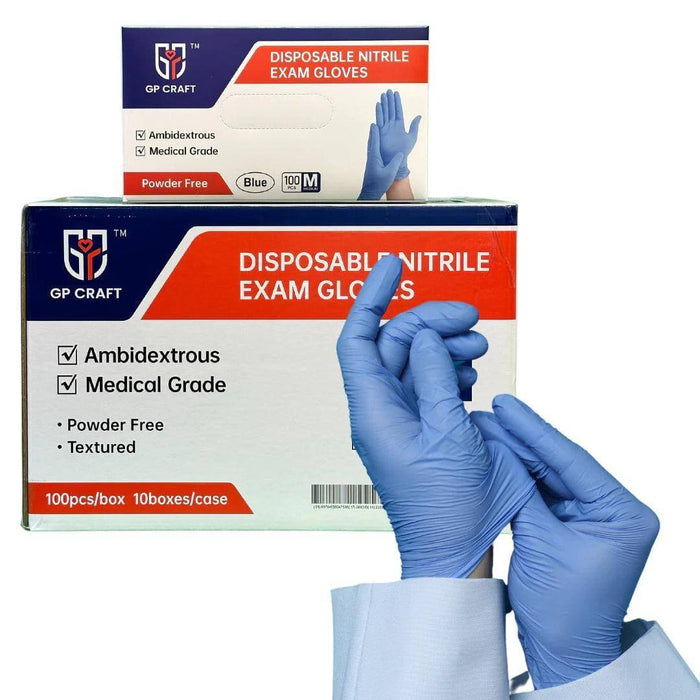 GP Craft 5.5 MIL Blue Nitrile Exam Gloves, Case of 1000 pcs. (MG-G25) - VizoCare