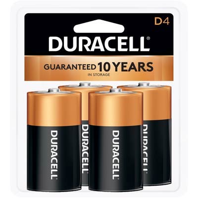 Powerful Duracell Coppertop D Alkaline Batteries 4-Pack for Essential Household Devices