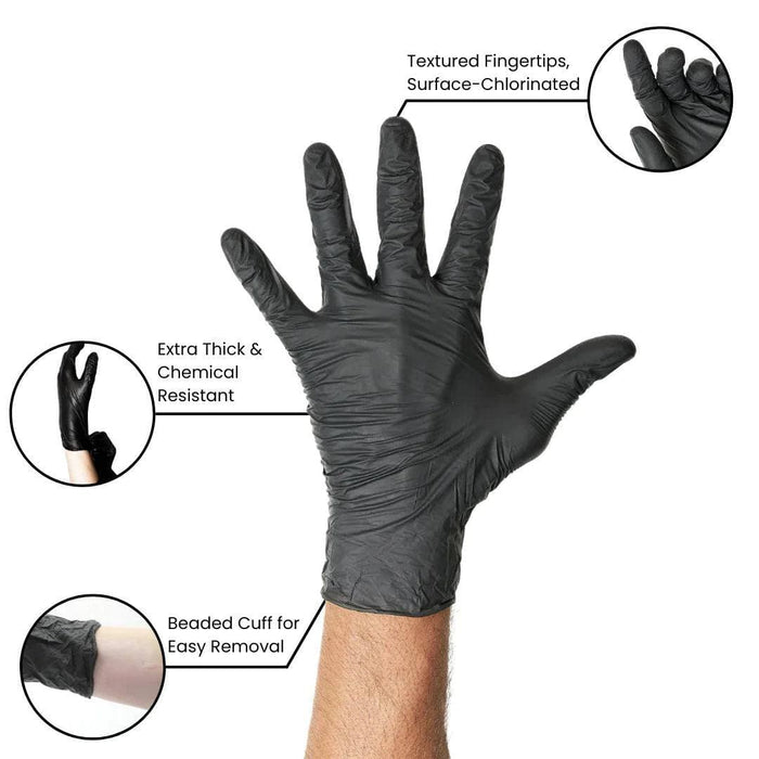 GP Craft 6 Mil Black Nitrile Exam Gloves, Case of 1000 pcs. (MGG26B