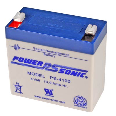 Power Sonic 4V 10AH AGM SLA Battery F1 Terminals Reliable Backup