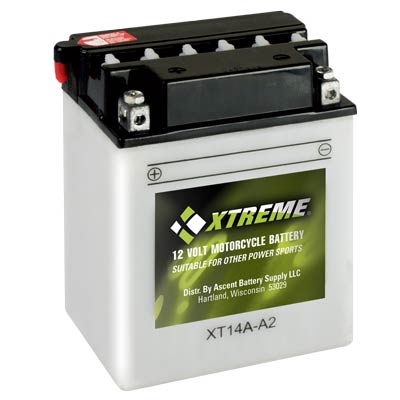 Xtreme High Performance 14A-A2 12V 190CCA Flooded Powersport Battery for ATVs Motorcycles