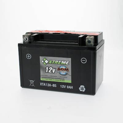 Xtreme 12A-BS 12V 175CCA AGM Powersport Battery for Motorcycles, ATVs, Snowmobiles
