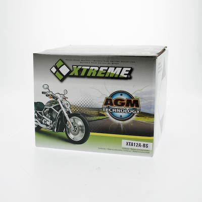 Xtreme 12A-BS 12V 175CCA AGM Powersport Battery for Motorcycles, ATVs, Snowmobiles