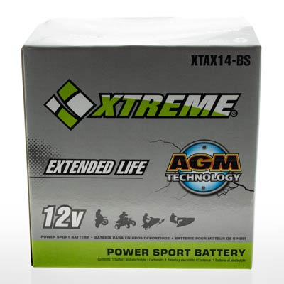 Xtreme 14-BS 12V 200CCA AGM Powersport Battery for Motorcycles, ATVs, Snowmobiles