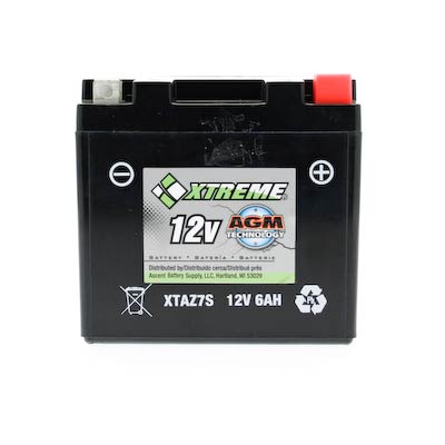 Xtreme Z7S 12V 130CCA AGM Powersport Battery for Motorcycles, ATVs, Snowmobiles