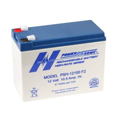 Power Sonic 12V 10.5AH AGM Sealed Lead Acid Battery with F2 Terminals (ViZOWPSH-12100F2)