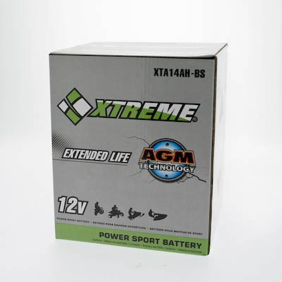 Xtreme 12V 205CCA AGM Powersport Battery for Motorcycles, ATVs, Snowmobiles