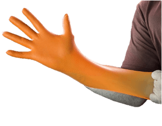 GP Craft 8.7 Mil Orange Nitrile Exam Diamond Grip Gloves, Case of 1000 pcs. (MG-G28O) - VizoCare