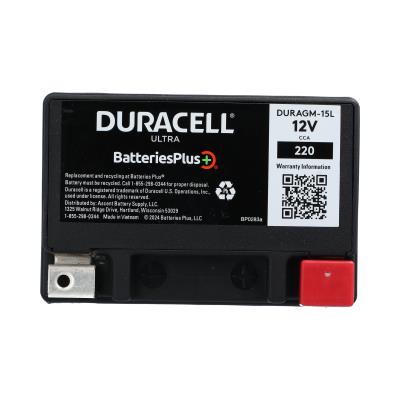 Duracell Ultra 14AHL-BS 12V 220CCA AGM Powersport Battery for ATV Motorcycle