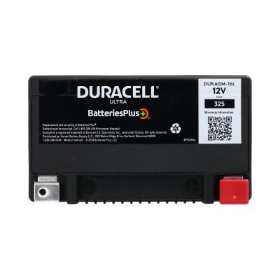 Duracell Ultra 16CL-B 12V 325CCA AGM Powersport Battery, Motorcycles ATVs