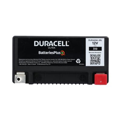 Duracell Ultra 20HL-BS 12V 310CCA AGM Powersport Battery: Maintenance-Free, Reliable Power