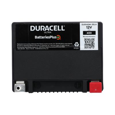 Duracell Ultra 30LA 12V 400CCA AGM Powersport Battery for ATVs Motorcycles