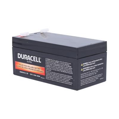 Duracell Ultra 12V 3.3AH AGM SLA Battery F1 Terminals UPS Emergency Lighting