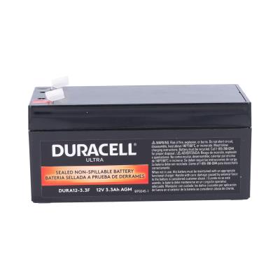 Duracell Ultra 12V 3.3AH AGM SLA Battery F1 Terminals UPS Emergency Lighting