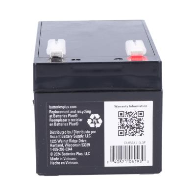 Duracell Ultra 12V 3.3AH AGM SLA Battery F1 Terminals UPS Emergency Lighting