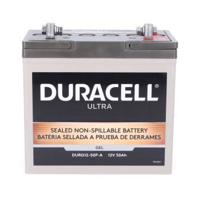 Duracell Ultra 12V 50AH GEL Sealed Lead Acid (SLA) Battery with P Terminals (VizURG12-50P)