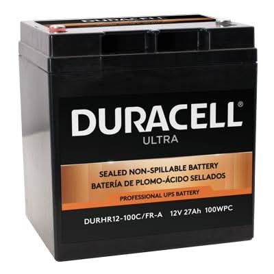 Duracell Ultra 12V 27AH AGM High Rate Sealed Lead Acid Battery with M6, C Terminals (VIZHR12-100)