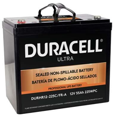 Duracell Ultra 12V 55AH AGM High Rate Sealed Lead Acid Battery with M6, C Terminals (VIZHR12-225)