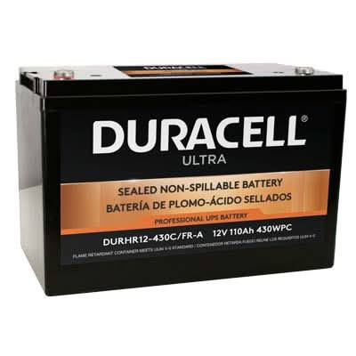 Duracell Ultra 12V 110AH AGM High Rate Sealed Lead Acid Battery with M6, C Terminals (VIZHR12-430)