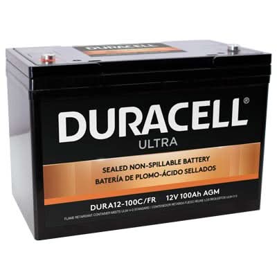 Duracell Ultra 12V 100AH General Purpose AGM Sealed Lead Acid Battery with M6 Insert Terminals (VIZA12-100C/FR)