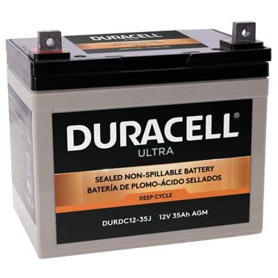 Duracell Ultra 12V 35AH Deep Cycle AGM Sealed Lead Acid (SLA) Battery with J Terminals (VizLADC12-35J)