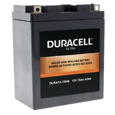 Duracell Ultra 12V 13AH General Purpose AGM Sealed Lead Acid Battery with M6 Nut and Bolt Terminals (VIZA12-13NB)
