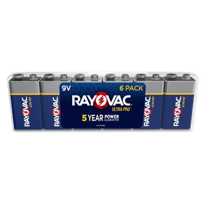 Rayovac UltraPro 9V Alkaline Battery - 6 Pack
