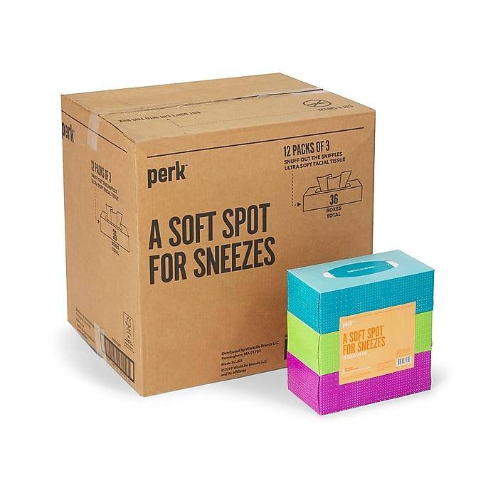 Perk Ultra Soft Tissue, 2-Ply, 160 Sheets/Box, 36 boxes