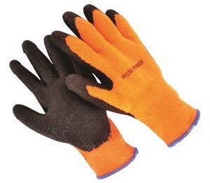 ARCTIC-OR Men's 10 Gauge High Visibility Fleece Lined Latex Palm Gloves