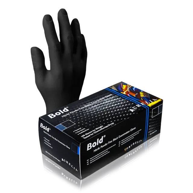 Aurelia BoldMax 8 Mil Black Nitrile Powder-Free  Gloves (MG-SBM28BF)