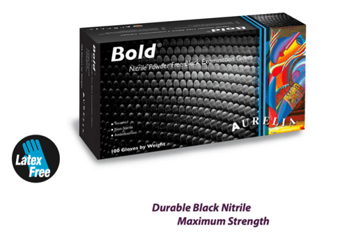 Aurelia 6 Mil black Nitrile Powder-Free Exam Gloves (MG-SB26B