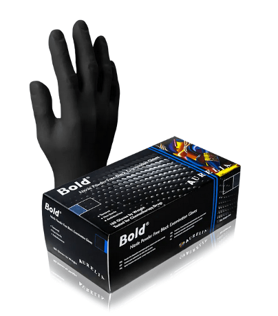 Aurelia 6 Mil black Nitrile Powder-Free Exam Gloves (MG-SB26B)