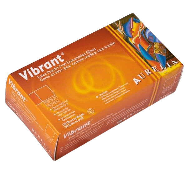 Aurelia Vibrant Micro-textured 5.5 Mil Powder Free Latex Exam Gloves (MG-SV35W)
