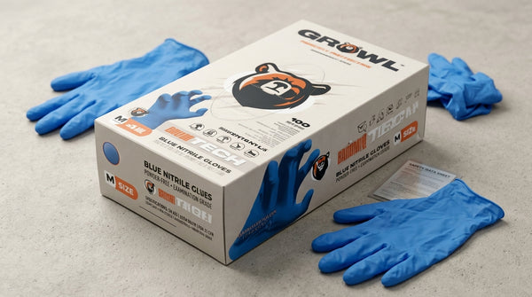 GROWL BLUE 4MIL NITRILE CHEMO FENTANYL GLOVES INDUSTRIAL (MG-G24F)