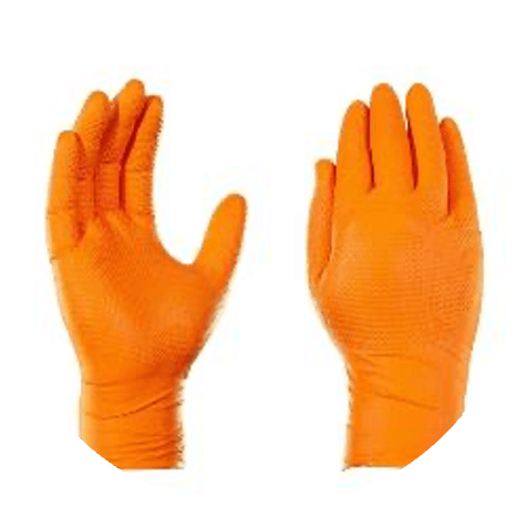 Diamond Orange Nitrile, 8 mil Diamond Textured Gloves (MG-D28O)