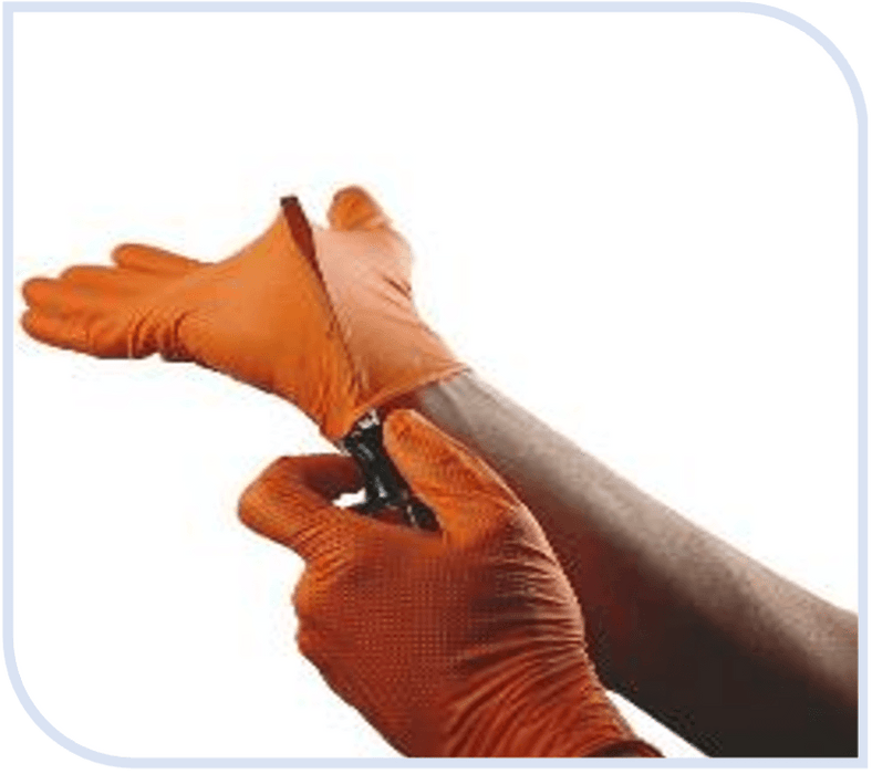 Diamond Orange Nitrile, 8 mil Diamond Textured Gloves (MG-D28O)