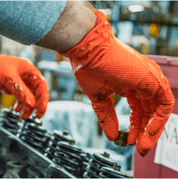 Diamond Orange Nitrile, 8 mil Diamond Textured Gloves (MG-D28O)