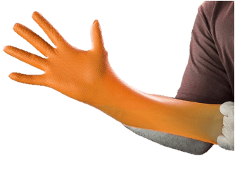 Diamond Orange Nitrile, 8 mil Diamond Textured Gloves (MG-D28O)