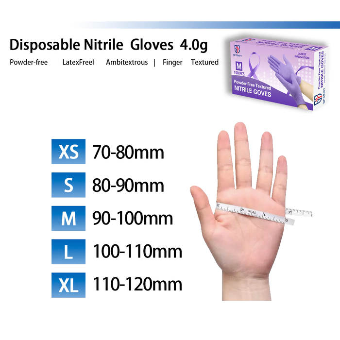 GP Craft 4 Mil Purple-Blue Nitrile Exam Gloves (MG-G23)