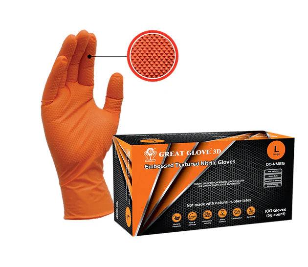 Great Glove 8 Mil Orange Nitrile Exam Gloves (MG-GD28O)