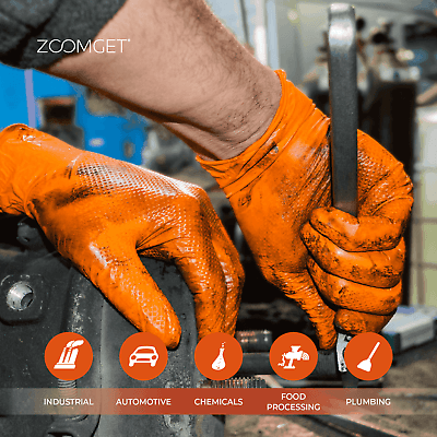 Great Glove 8 Mil Orange Nitrile Exam Gloves (MG-GD28O)