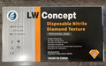 Box of LW Concept disposable nitrile gloves with text on a wooden surface