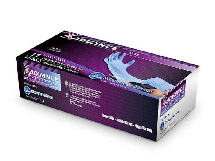 Diamond Blue 8 mil Nitrile Exam, 12" Long Cuff, Chemo Tested Glove, Case of 500 pcs. (MG-D28) Gloves Diamond 