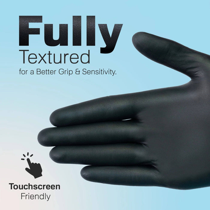 Shamrock 6 Mil Black Nitrile Exam Powder-Free Gloves, Case of 1000 pcs. (MG-S26B)